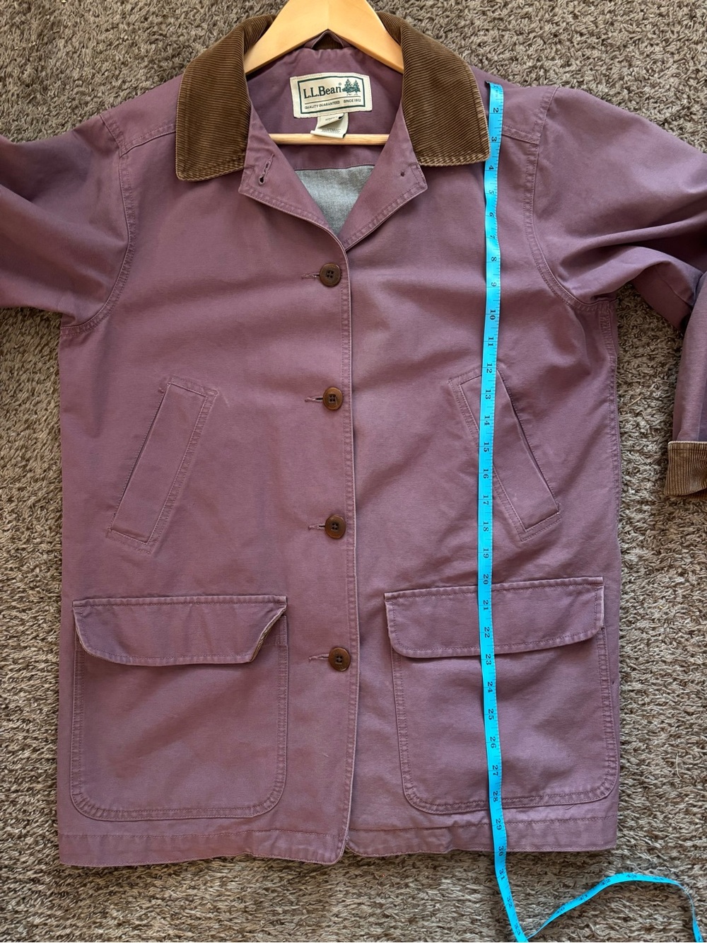 L.L. Bean Vintage Barn Chore Jacket with Brown Corduroy Trim - Picture 5 of 5